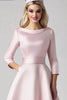 Load image into Gallery viewer, Pink Satin Tea Length Princess Mother of the Bride Dress