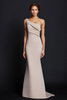 Load image into Gallery viewer, Elegant Khaki One Shouder Ruched Satin Long Formal Dress