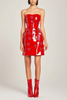 Load image into Gallery viewer, Sparkly Red Sweetheart Bodycon Patent Party Dress