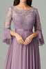 Load image into Gallery viewer, Taro Purple A Line Pleated Chiffon Mother of the Bride Dress with Lace