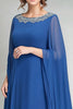 Load image into Gallery viewer, Sparkly Chiffon Blue Round Neck Maxi Mother of the Bride Dress