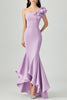 Load image into Gallery viewer, Lilic Satin Asymmetrical One Shoulder Long Formal Dress with Ruffles