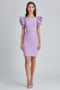 Load image into Gallery viewer, Lilac Bodycon Square Cap Sleeves Satin Formal Dress