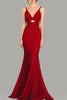 Load image into Gallery viewer, Red Mermaid Spaghetti Straps Satin Long Formal Dress