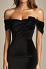 Load image into Gallery viewer, Black Off the Shoulder Mermaid Long Formal Dress with Slit