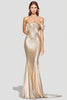 Load image into Gallery viewer, Mermaid Sparkly Champagne Asymmetrical Long Formal Dress