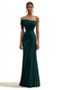 Load image into Gallery viewer, Dark Green Chiffon One Shoulder Long Formal Dress with Full Pleated