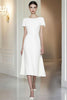 Load image into Gallery viewer, Simple White Round Neck Long Formal Dress with Sleeves