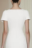 Load image into Gallery viewer, Simple White Round Neck Long Formal Dress with Sleeves