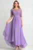 Load image into Gallery viewer, A Line Lilac Lace Floral Mother of the Bride Dress