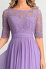 Load image into Gallery viewer, A Line Lilac Lace Floral Mother of the Bride Dress