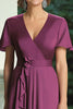 Load image into Gallery viewer, V-Neck Purple Ruffled Maxi Mother of the Bride Dress