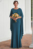 Load image into Gallery viewer, Peacock Scoop Neck Sheath Maxi Mother of the Bride Dress