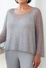 Load image into Gallery viewer, 2 Piece Grey Scoop Neck Chiffon Maxi Mother of the Bride Pantsuit