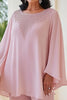 Load image into Gallery viewer, Pink 2 Piece Chiffon Scoop Neck Maxi Mother of the Bride Pantsuit