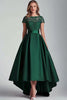 Load image into Gallery viewer, Dark Green Satin Ball Gown High Low Mother of the Bride Dress