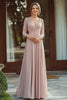 Load image into Gallery viewer, Champagne V-Neck A Line Flowy Mother of the Bride Dress