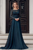 Load image into Gallery viewer, Navy A Line Lace Floor Length Mother of the Bride Dress