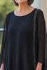 Load image into Gallery viewer, Black 2 Piece Scoop Neck Chiffon Mother of the Bride Pantsuit