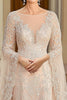 Load image into Gallery viewer, Lace Beige Flowy Glitter Mother of the Bride Dress