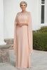 Load image into Gallery viewer, Apricot Column Chiffon Maxi Mother of the Bride Dress