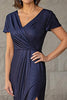 Load image into Gallery viewer, Glitter Navy Sheath Mother of the Bride Dress with Slit