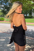 Load image into Gallery viewer, Black Halter Bodycon Backless Short Satin Homecoming Dress