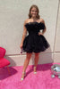 Load image into Gallery viewer, Blue A-Line Strapless Tulle Homecoming Dress with Ruffles