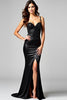 Load image into Gallery viewer, Black Mermaid Sequins Crossed Straps Back Long Graduation Dress