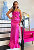 Load image into Gallery viewer, Fuchsia Halter Sheath Backess Long Prom Dress with Ruffles