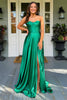 Load image into Gallery viewer, Dark Green A Line Strapless Corset Long Prom Dress with Slit