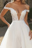 Load image into Gallery viewer, Ivory Off the Shoulder Ball Gown Lace Wedding Dress with Slit