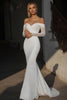 Load image into Gallery viewer, Ivory Off the Shoulder Mermaid Wedding Dress with Long Sleeves