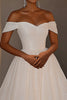 Load image into Gallery viewer, Glitter Ivory Ball Gown Off the Shoulder Backless Long Wedding Dress