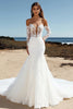 Load image into Gallery viewer, Floral Ivory Corset Long Sleeves Wedding Dress with Lace