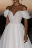 Load image into Gallery viewer, Ivory A Line Off the Shoulder Organza Wedding Dress with Drape