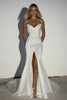 Load image into Gallery viewer, Sweetheart Ivory Mermaid Satin Wedding Dress with Slit