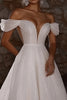 Load image into Gallery viewer, Ivory Glitter A Line Off the Shoulder Sweep Train Wedding Dress