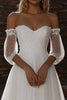 Load image into Gallery viewer, Ivory Sweetheart A Line Tulle Wedding Dress with Lace