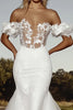 Load image into Gallery viewer, Ivory Off the Shoulder Mermaid Tulle Appliques Wedding Dress