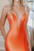 Load image into Gallery viewer, Orange Stretch Satin Sweetheart Mermaid Prom Dress with Slit