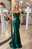 Load image into Gallery viewer, Sweetheart Dark Green Stretch Satin Sheath Prom Dress