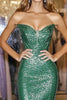 Load image into Gallery viewer, Sparkly Green Mermaid Sweetheart Prom Dress