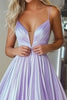 Load image into Gallery viewer, Light Purple A Line Pleated Spaghetti Straps Long Prom Dress