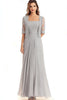 Load image into Gallery viewer, 2 Piece A Line Silver Chiffon Mother of the Bride Dress with Jacket