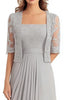 Load image into Gallery viewer, 2 Piece A Line Silver Chiffon Mother of the Bride Dress with Jacket