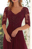 Load image into Gallery viewer, Lace V-Neck Burgundy A Line Mother of the Bride Dress