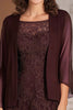 Load image into Gallery viewer, Cabernet Lace Short Mother of the Bride Dress with Jacket