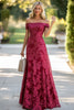 Load image into Gallery viewer, Elegant Burgundy Off The Shoulder Lace Mother of the Bride Dress