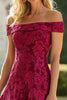 Load image into Gallery viewer, Elegant Burgundy Off The Shoulder Lace Mother of the Bride Dress